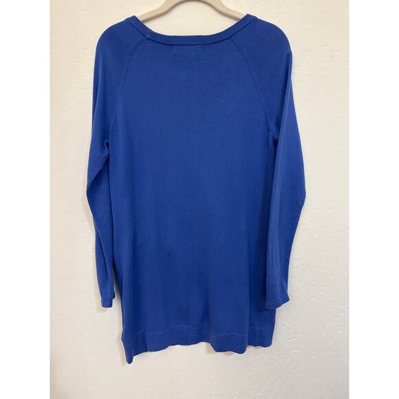 Michael Kors Blue Knit Sweater Dress with Zipper Pockets - Size Medium - Picture 6 of 11